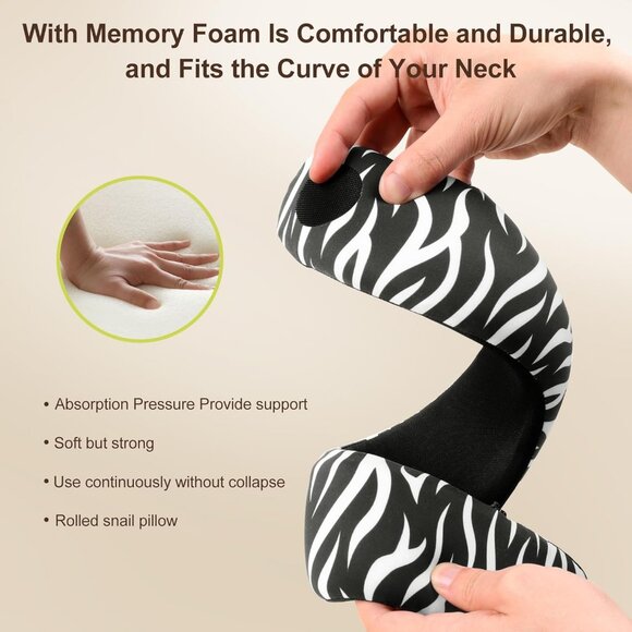 Cozyhealth Small Travel Neck Pillow for While Sleeping on Airplane Memory Foam - Picture 9 of 9
